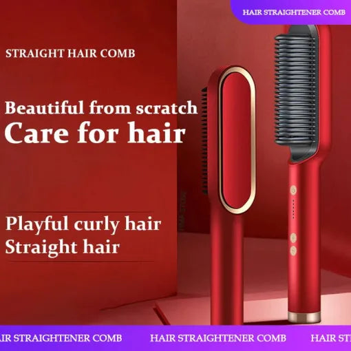Electric Hair Straightener Ceramic Hair Curler Styling Brush – New Technology