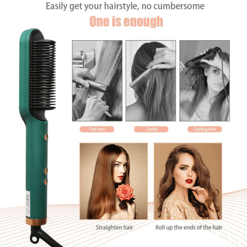 Electric Hair Straightener Ceramic Hair Curler Styling Brush – New Technology