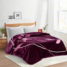 Luxury Summer AC  Blanket(Purpel Big Leaf)